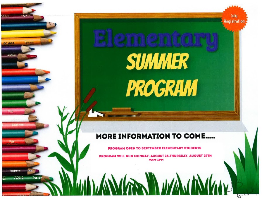 elementary summer program flyer